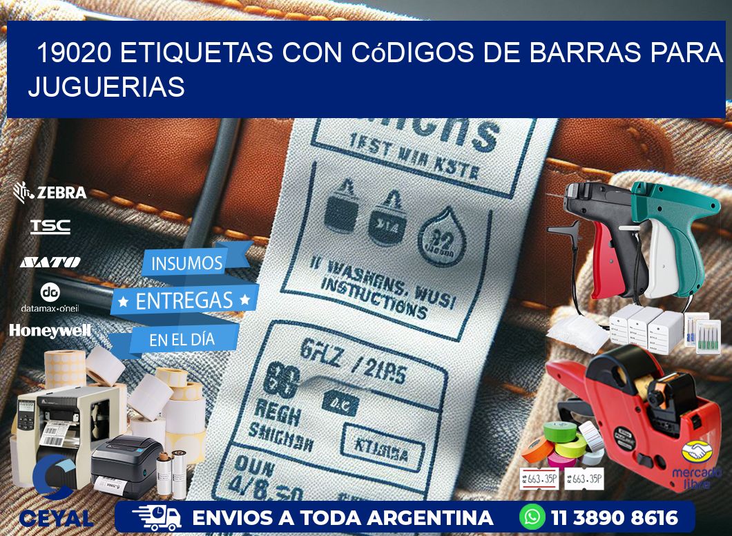 19020 etiquetas con códigos de barras para juguerias