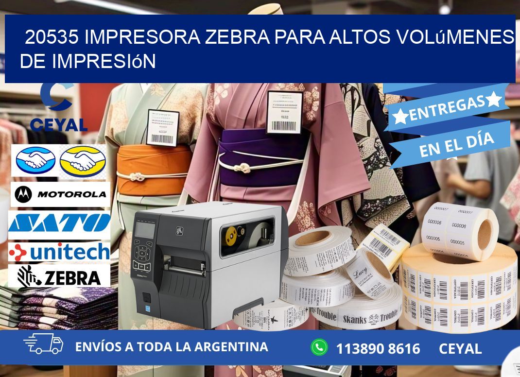 20535 impresora zebra para altos volúmenes de impresión