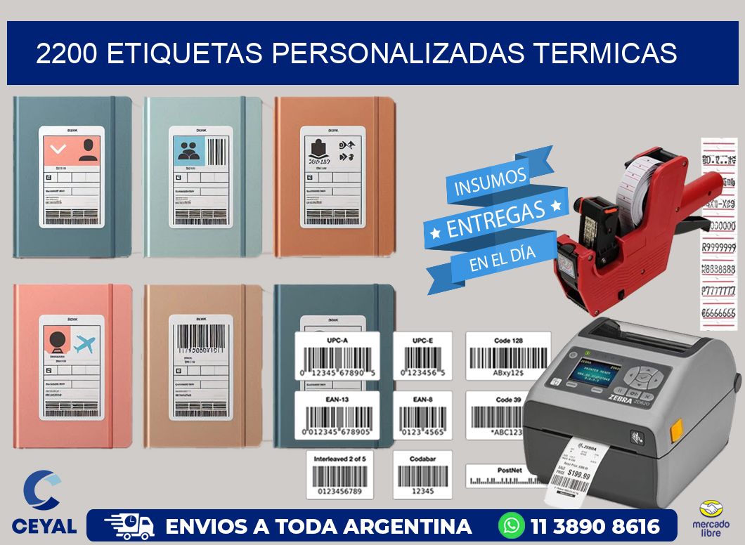 2200 Etiquetas personalizadas termicas