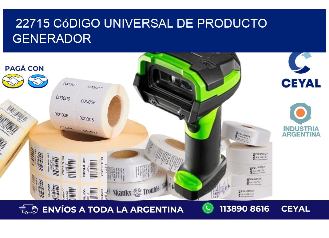22715 Código universal de producto generador