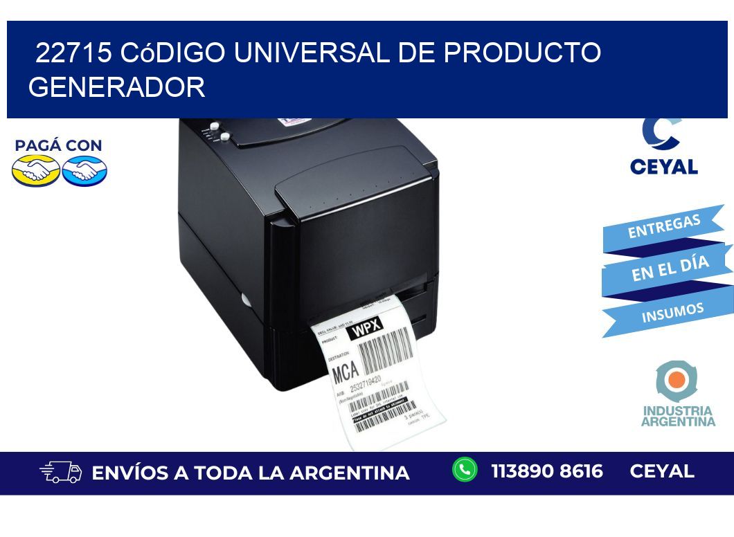 22715 Código universal de producto generador