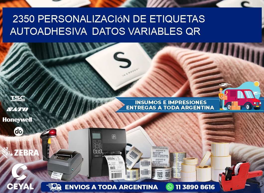 2350 Personalización de etiquetas autoadhesiva datos variables QR