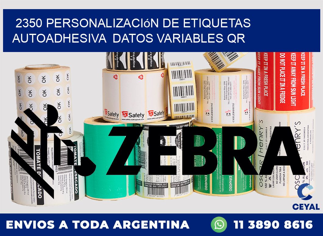 2350 Personalización de etiquetas autoadhesiva  datos variables QR