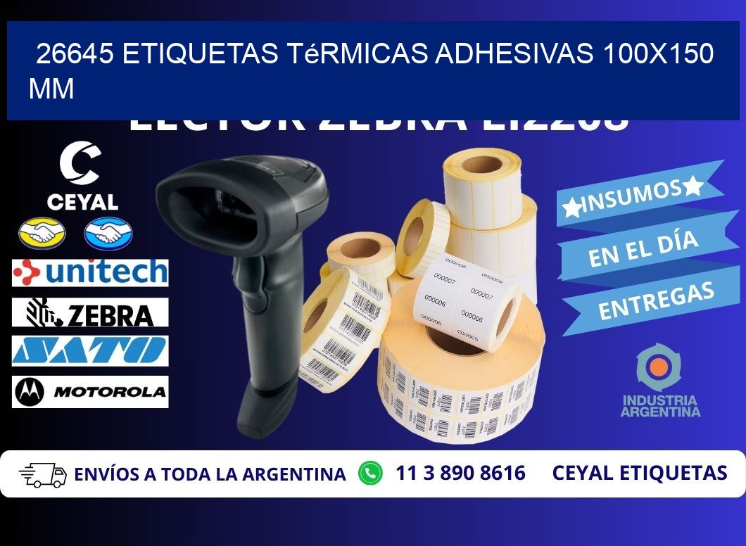 26645 etiquetas térmicas adhesivas 100x150 mm