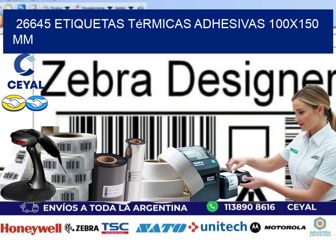 26645 etiquetas térmicas adhesivas 100x150 mm