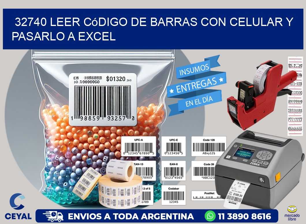 32740 Leer código de barras con celular y pasarlo a Excel