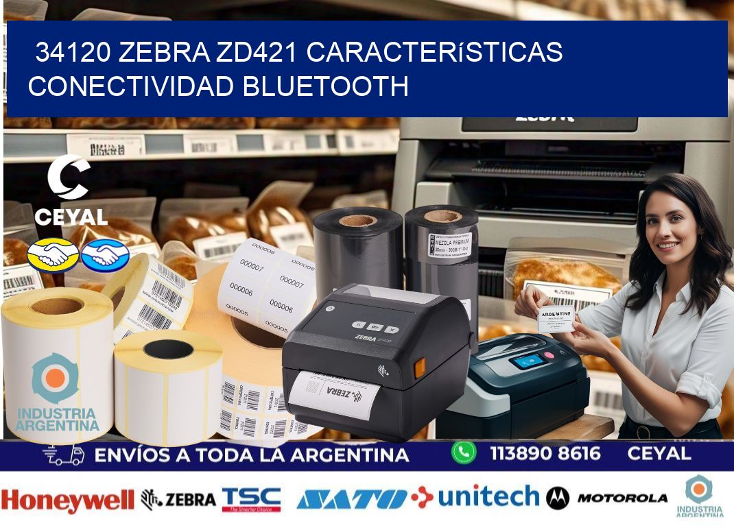 34120 Zebra ZD421 características conectividad Bluetooth