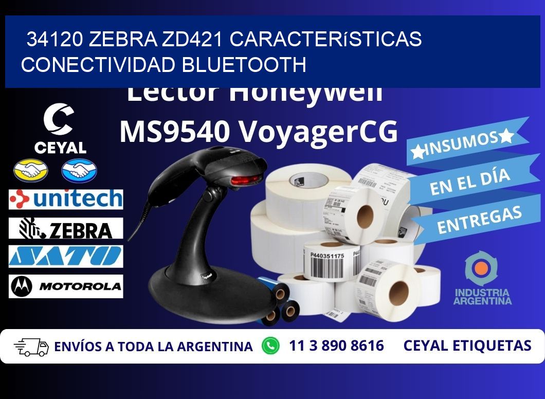 34120 Zebra ZD421 características conectividad Bluetooth