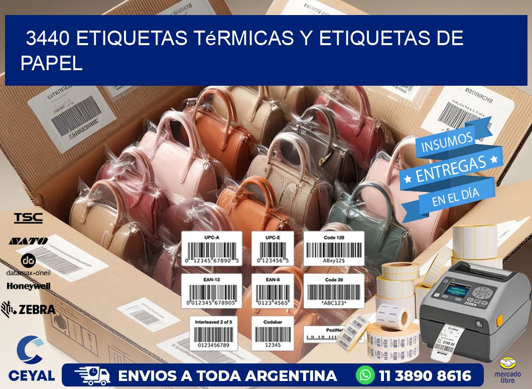 3440 etiquetas térmicas y etiquetas de papel