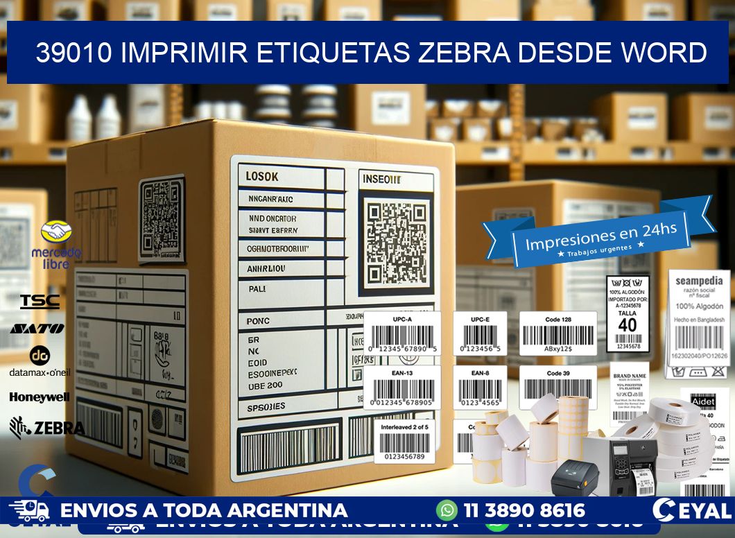 39010 imprimir etiquetas zebra desde word