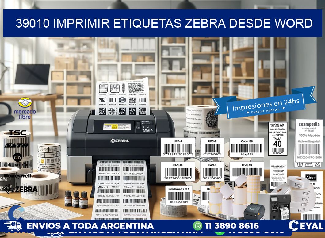 39010 imprimir etiquetas zebra desde word
