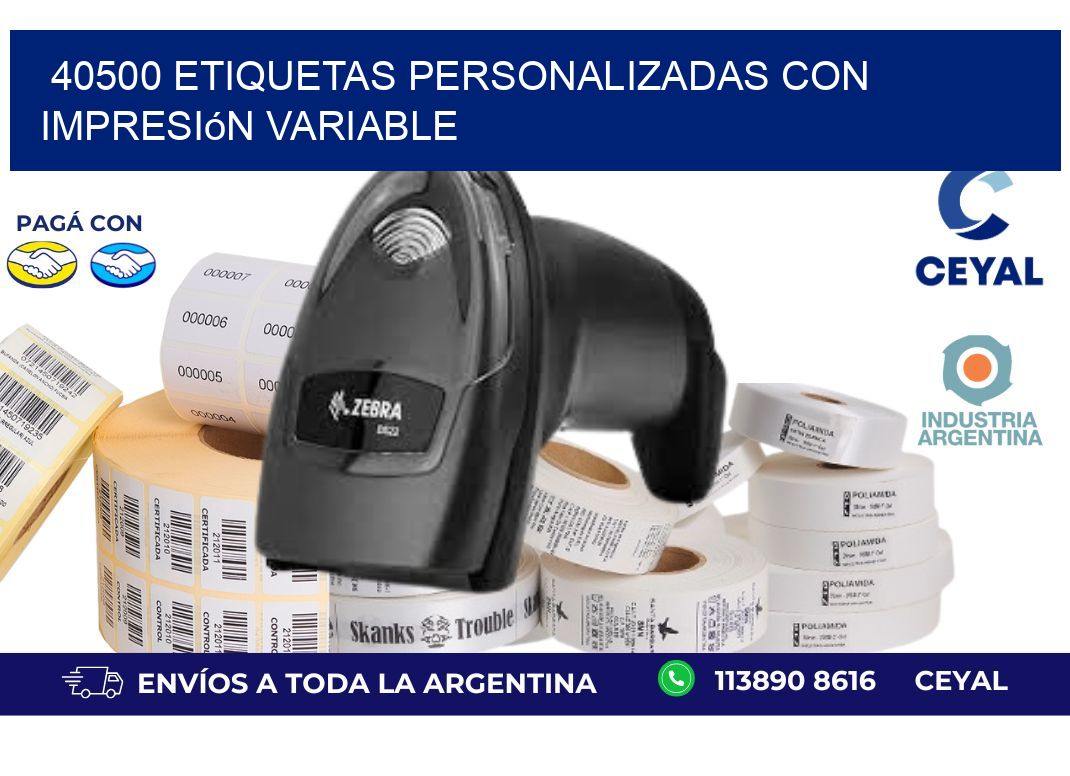 40500 etiquetas personalizadas con impresión variable