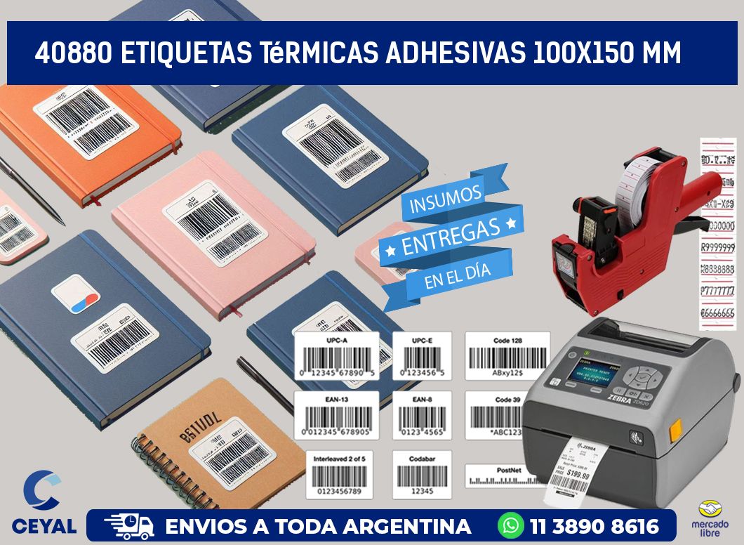 40880 etiquetas térmicas adhesivas 100x150 mm