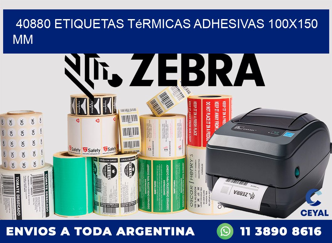 40880 etiquetas térmicas adhesivas 100x150 mm