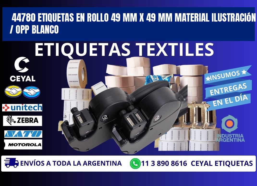 44780 Etiquetas en rollo 49 mm x 49 mm material Ilustración / OPP Blanco