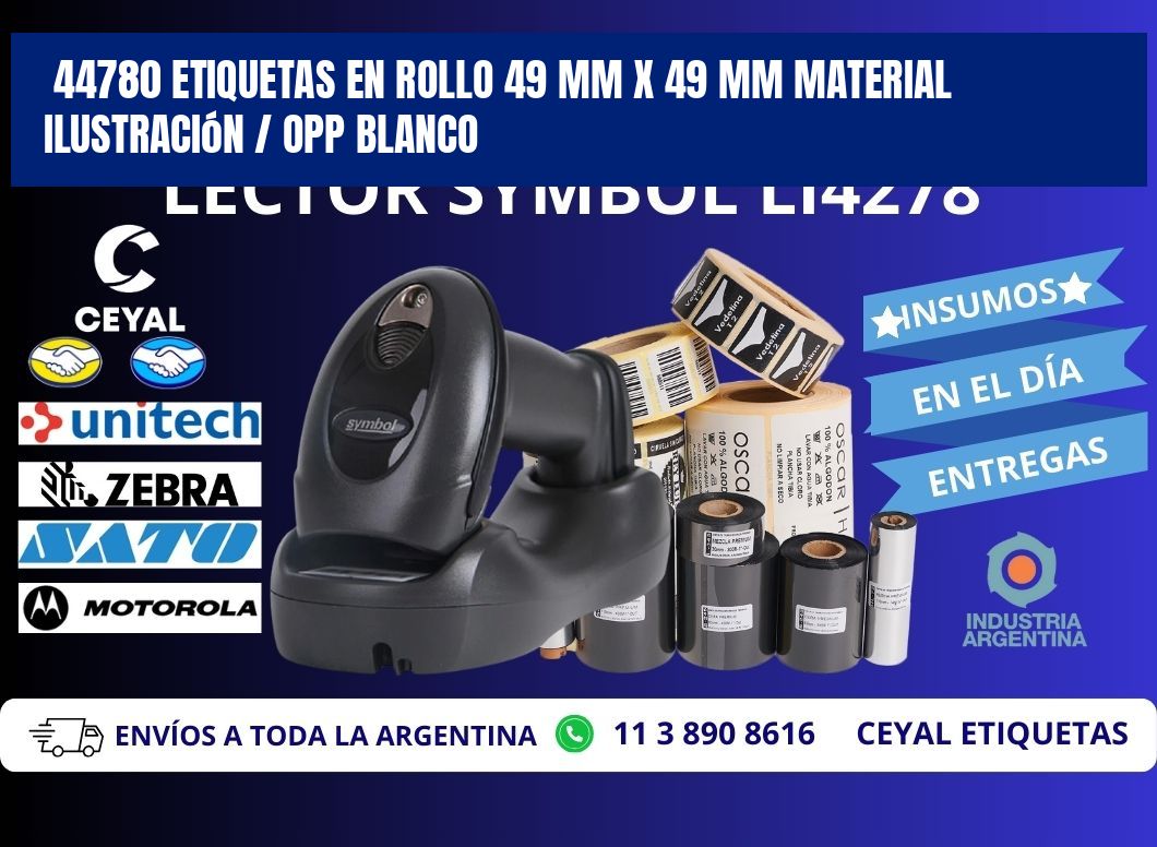 44780 Etiquetas en rollo 49 mm x 49 mm material Ilustración / OPP Blanco