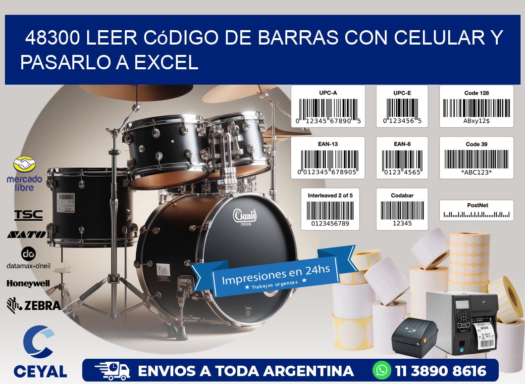 48300 Leer código de barras con celular y pasarlo a Excel