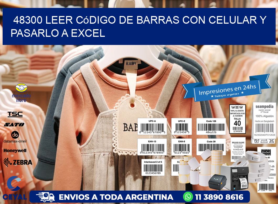 48300 Leer código de barras con celular y pasarlo a Excel