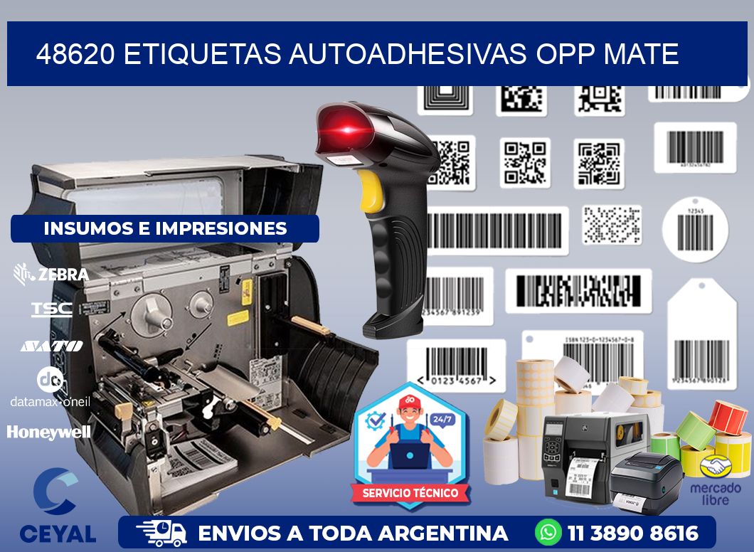 48620 etiquetas autoadhesivas Opp Mate
