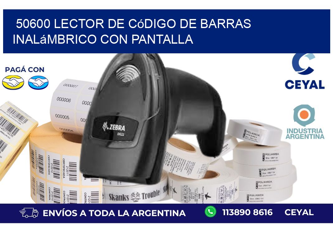 50600 Lector de código de barras inalámbrico con Pantalla