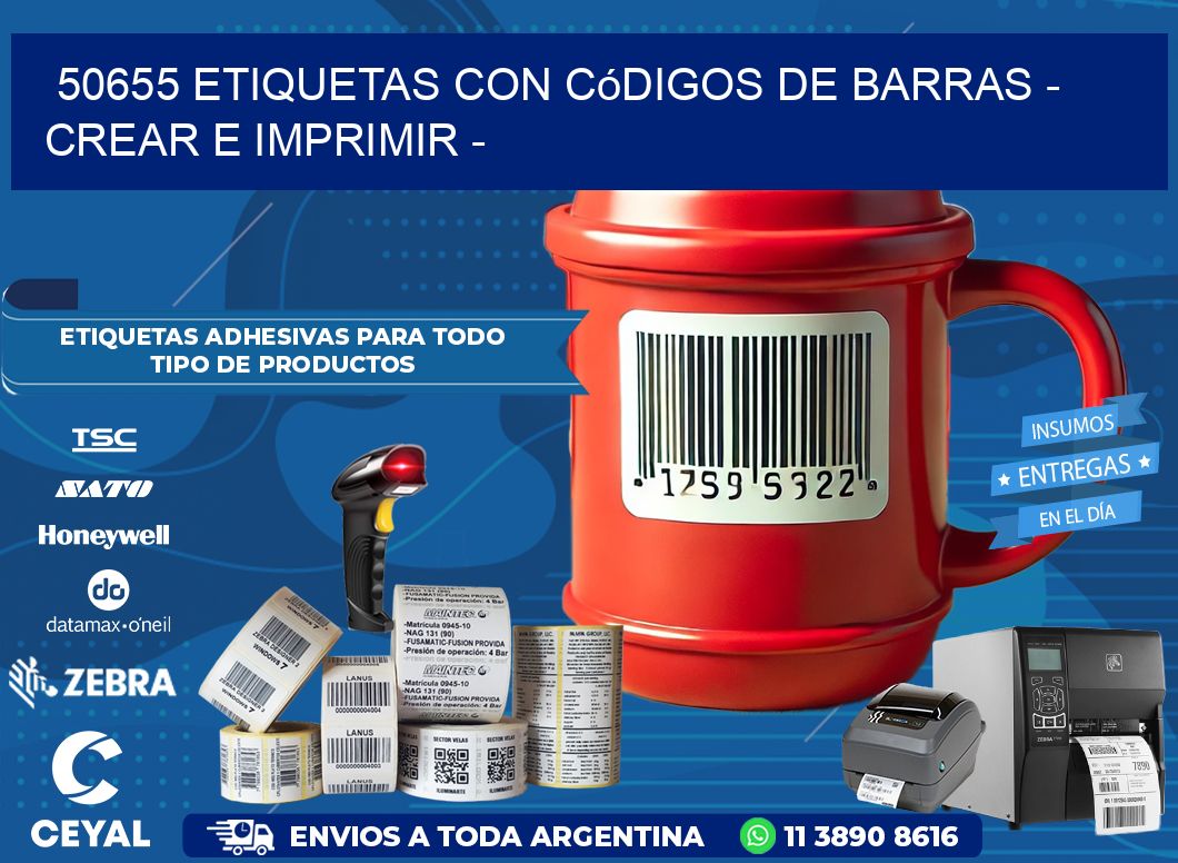 50655 etiquetas con códigos de barras – Crear e imprimir –
