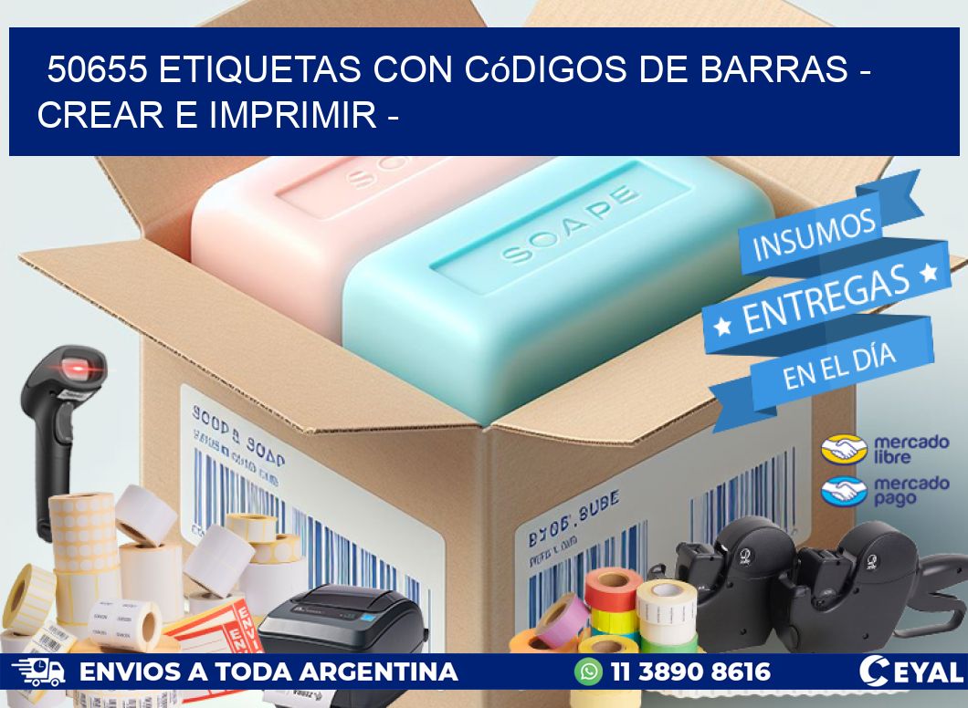 50655 etiquetas con códigos de barras - Crear e imprimir -