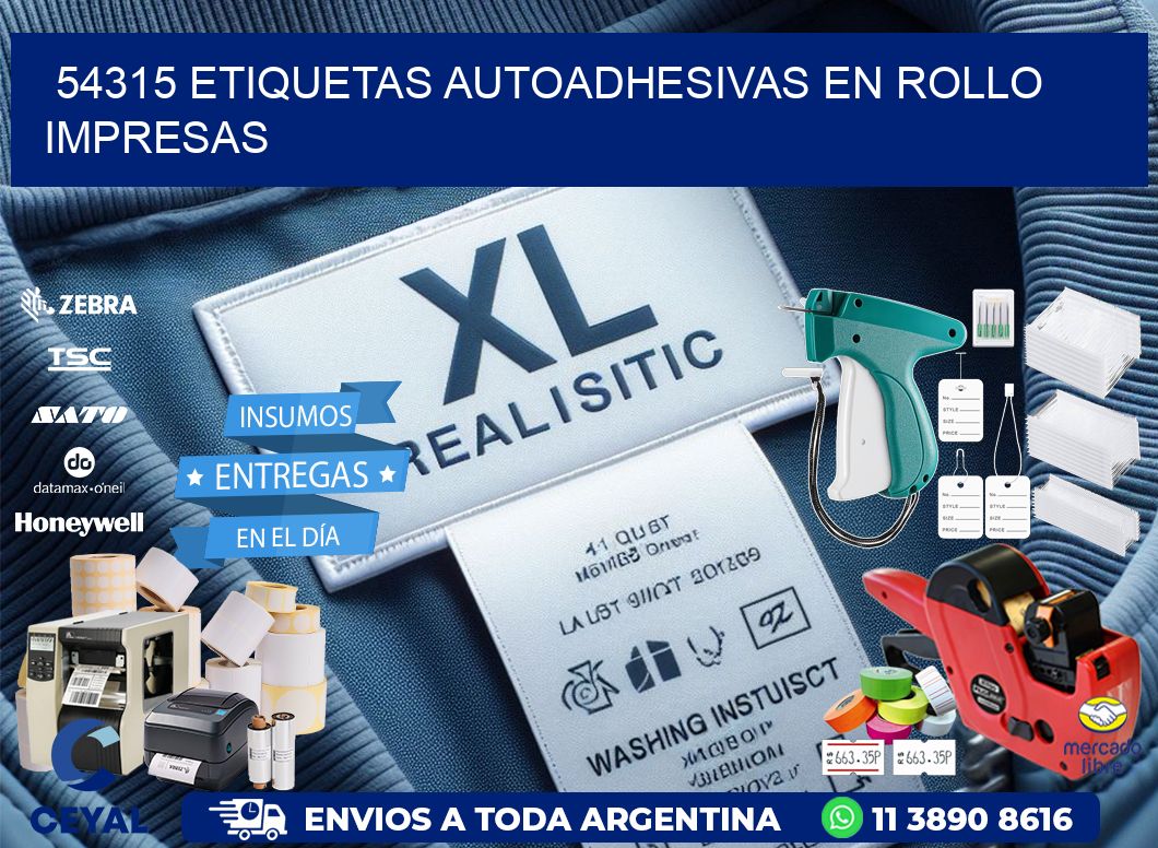 54315 Etiquetas autoadhesivas en rollo impresas