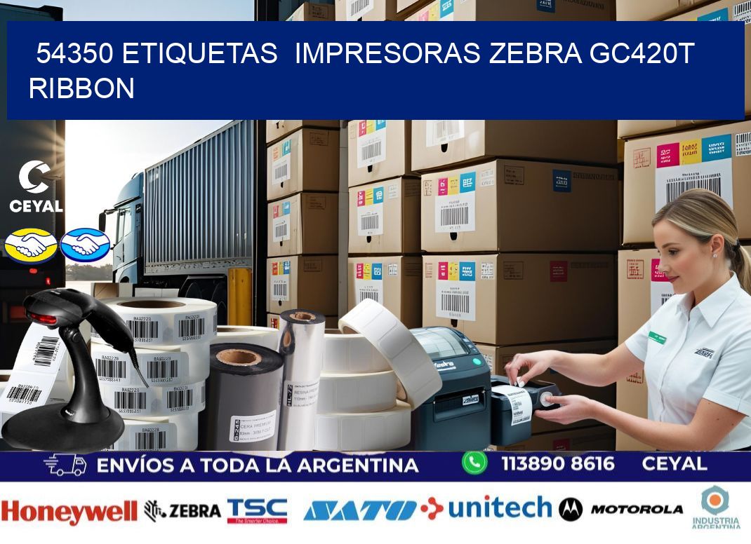 54350 etiquetas impresoras zebra gc420t ribbon