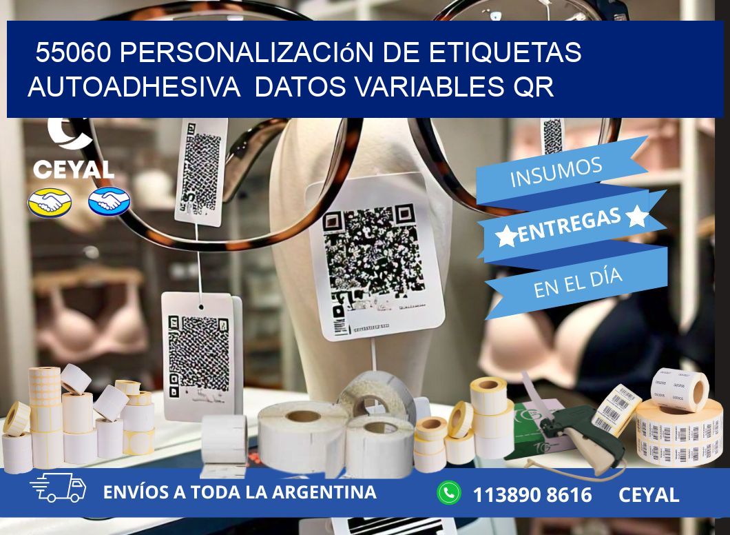 55060 Personalización de etiquetas autoadhesiva  datos variables QR