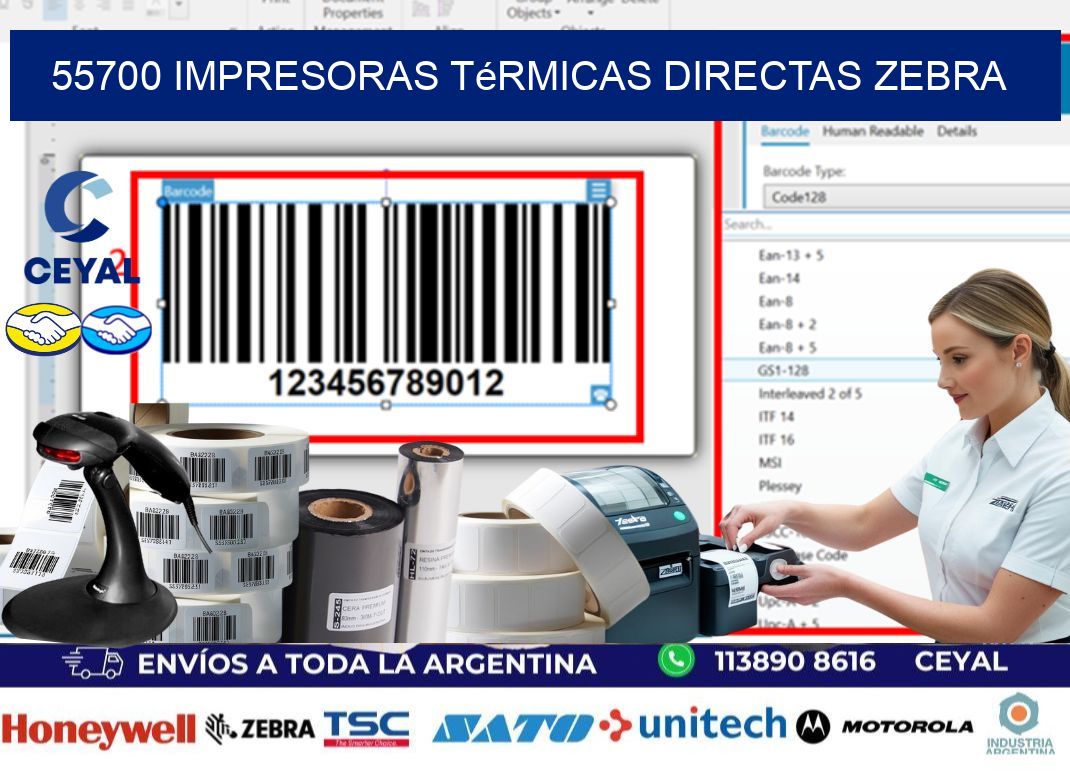 55700 impresoras térmicas directas zebra