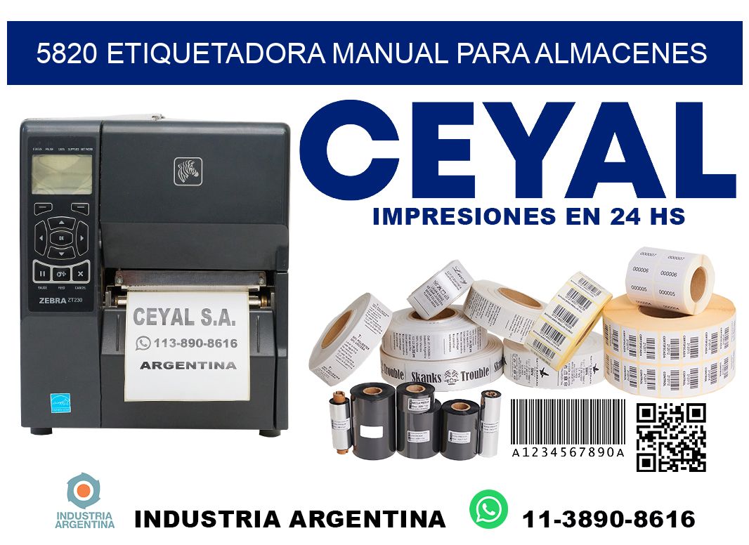 5820 etiquetadora manual para almacenes