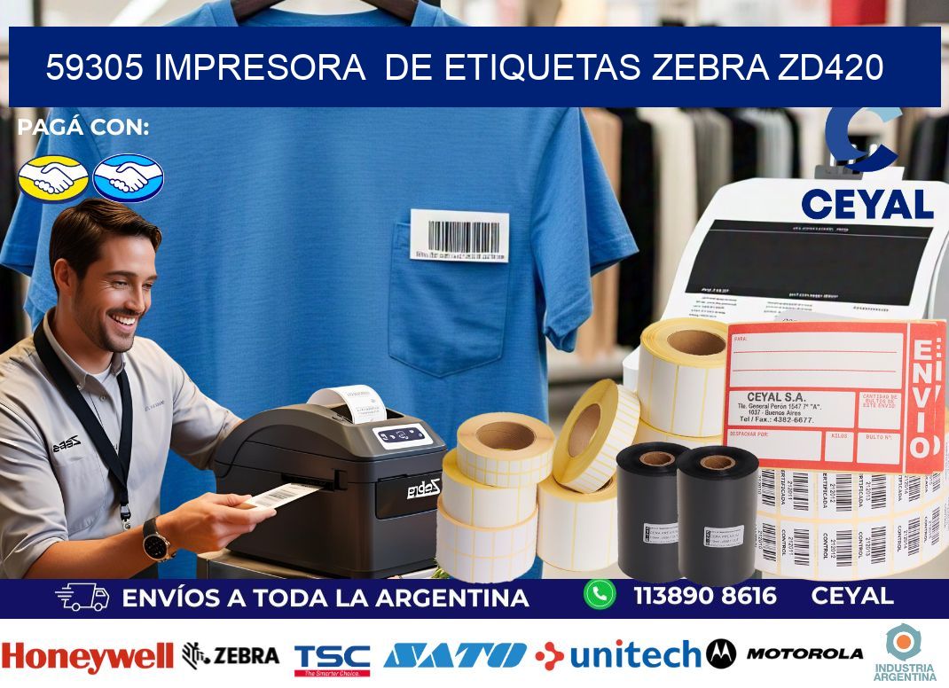 59305 impresora de etiquetas Zebra ZD420