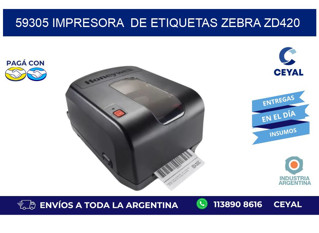 59305 impresora de etiquetas Zebra ZD420