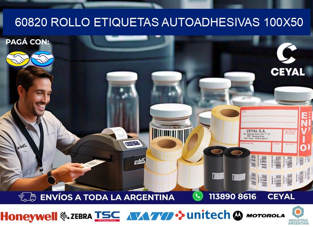 60820 Rollo Etiquetas autoadhesivas 100x50