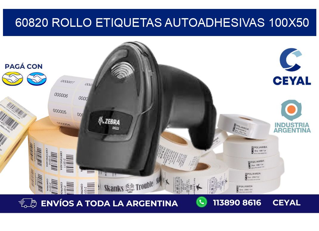 60820 Rollo Etiquetas autoadhesivas 100x50