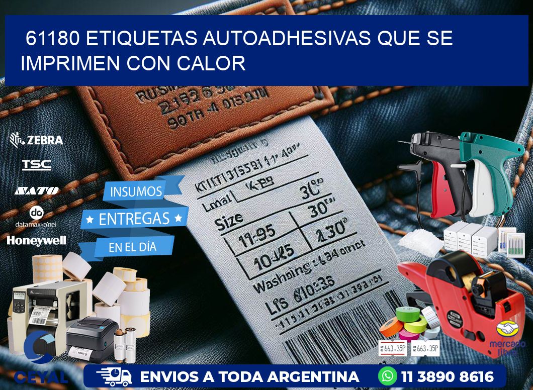 61180 etiquetas autoadhesivas que se imprimen con calor