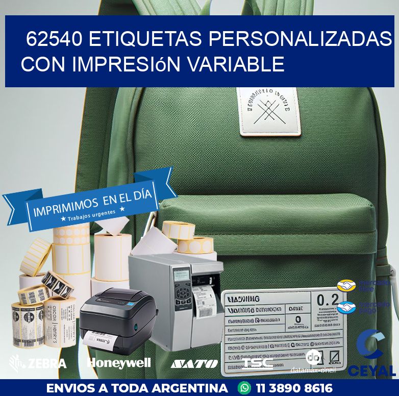 62540 etiquetas personalizadas con impresión variable