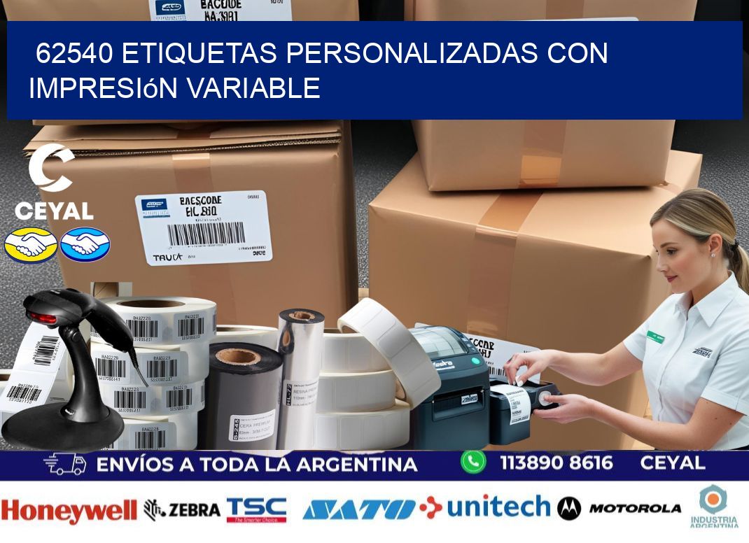 62540 etiquetas personalizadas con impresión variable