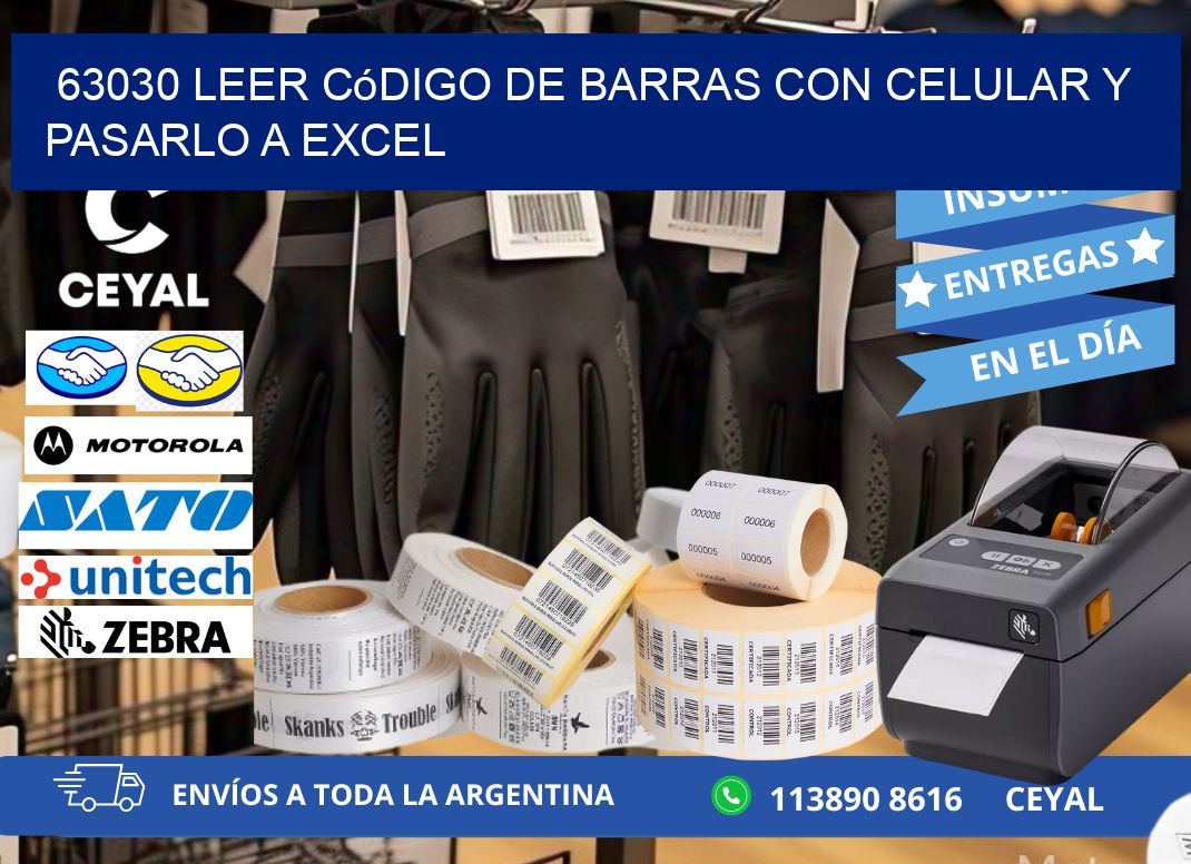 63030 Leer código de barras con celular y pasarlo a Excel