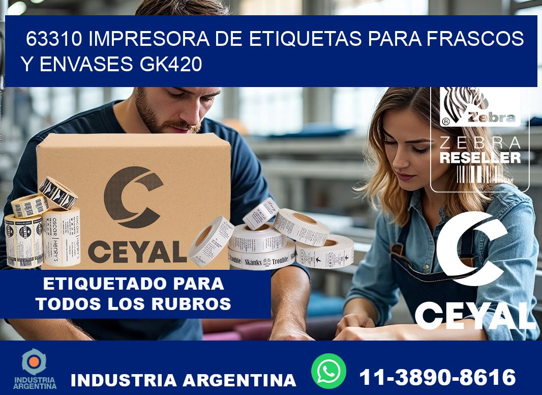 63310 impresora de etiquetas para frascos y envases GK420