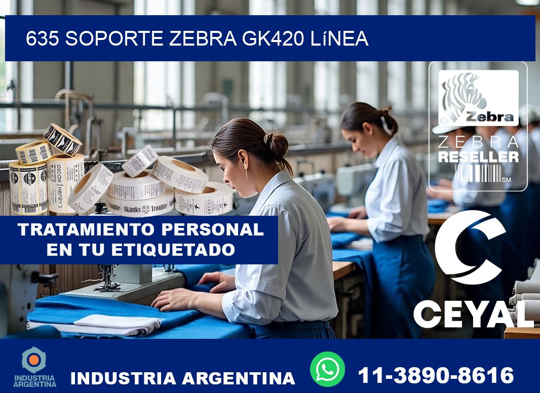 635 soporte zebra gk420 línea