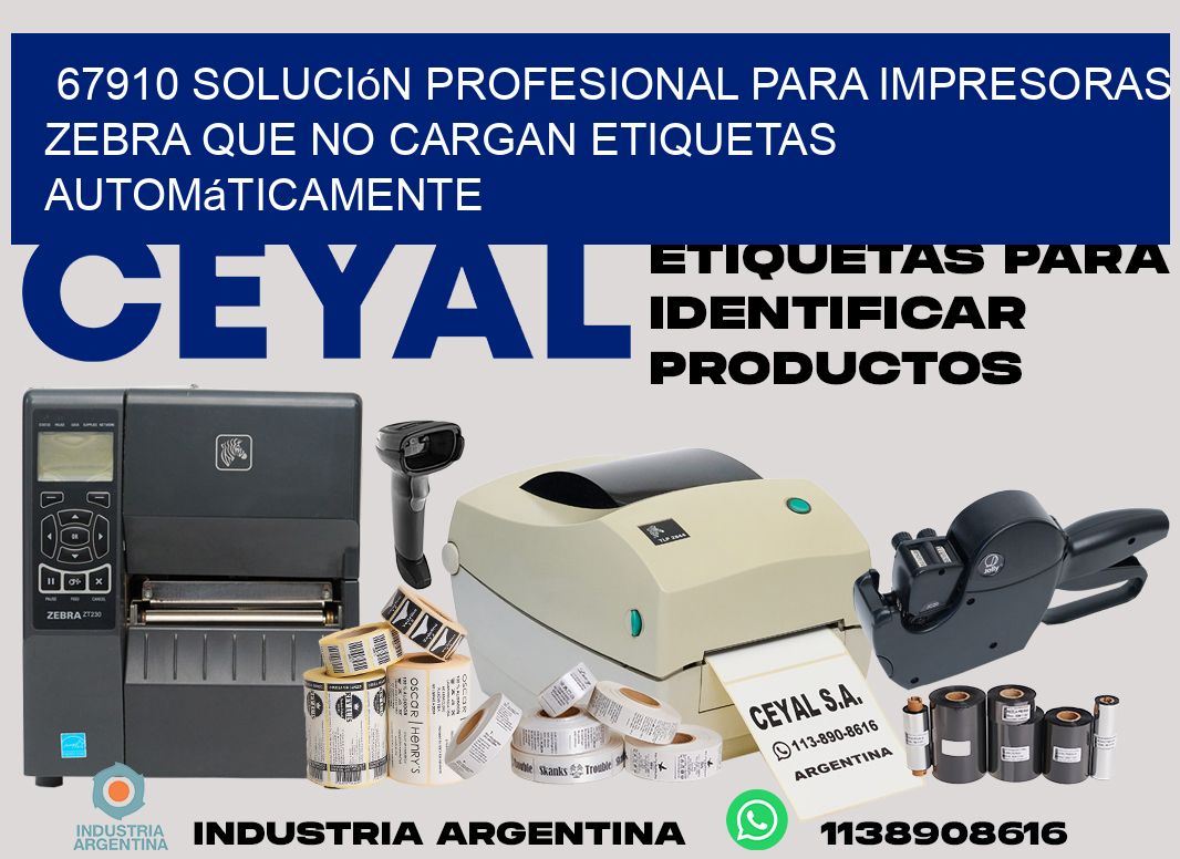 67910 solución profesional para impresoras zebra que no cargan etiquetas automáticamente
