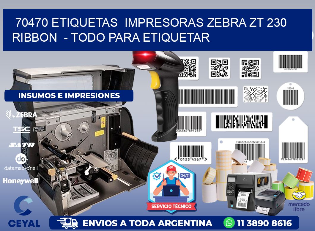 70470 etiquetas impresoras zebra zt 230 ribbon - Todo para Etiquetar