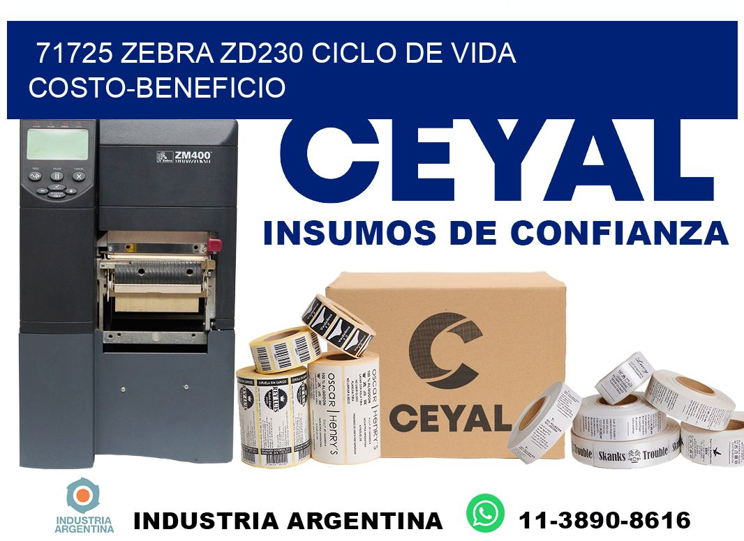 71725 Zebra ZD230 ciclo de vida costo-beneficio