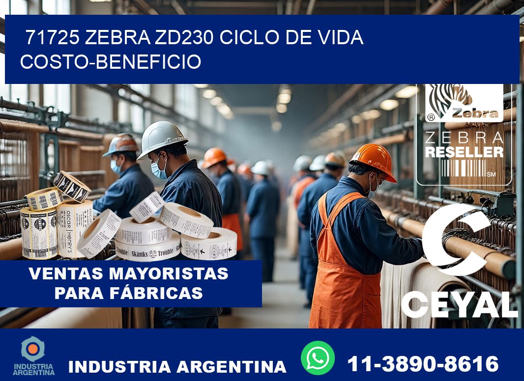 71725 Zebra ZD230 ciclo de vida costo-beneficio