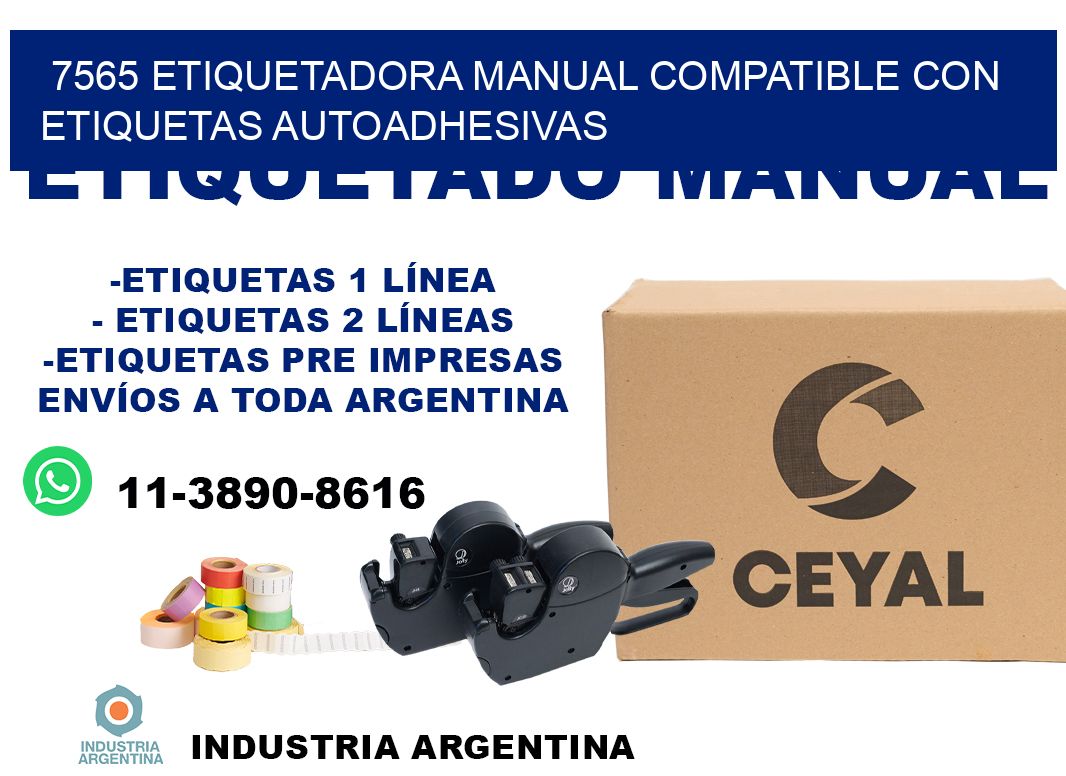 7565 etiquetadora manual compatible con etiquetas autoadhesivas