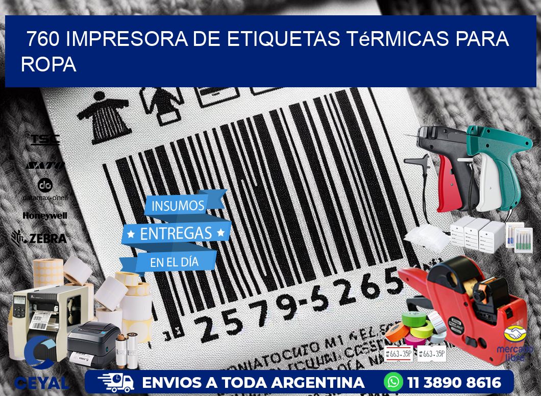 760 impresora de etiquetas térmicas para ropa