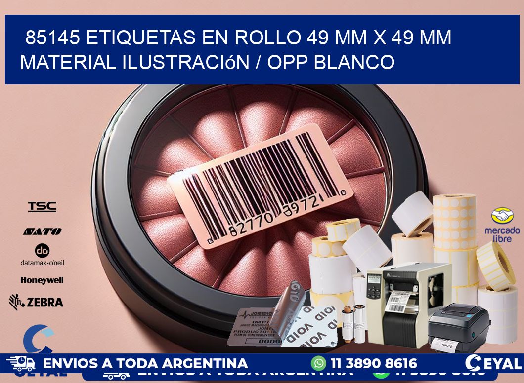 85145 Etiquetas en rollo 49 mm x 49 mm material Ilustración / OPP Blanco