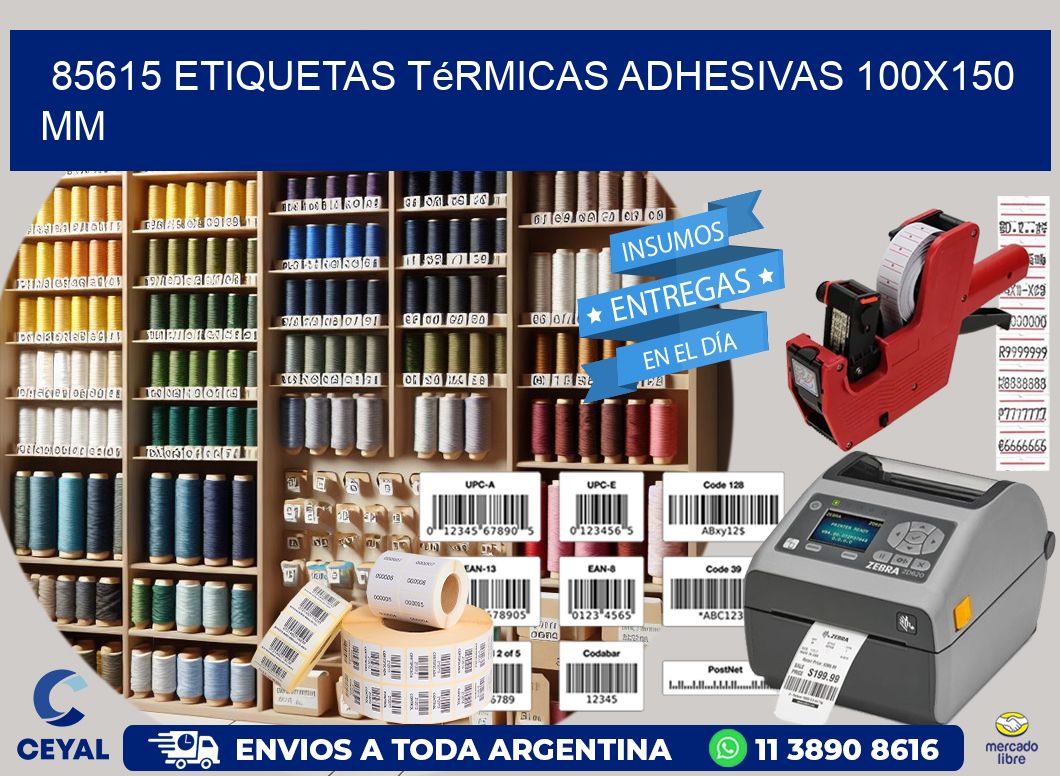 85615 etiquetas térmicas adhesivas 100x150 mm