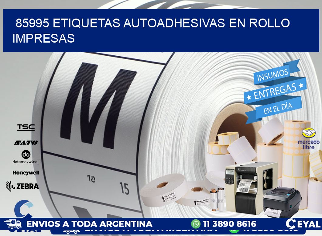 85995 Etiquetas autoadhesivas en rollo impresas